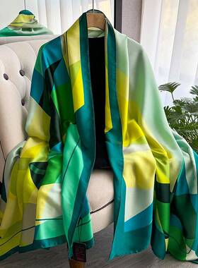 Women'S Geometric Print Silk Scarf, Style Scarf,, Fashion