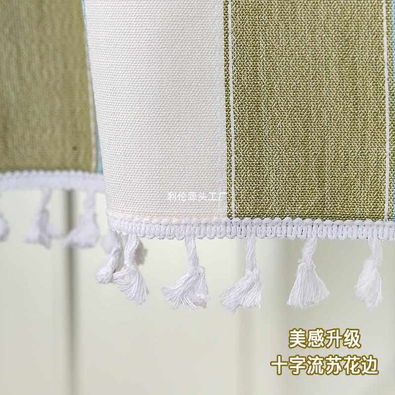 家用免艺北欧防条纹布帘ins卫生间门帘半厨房简约打孔油烟门帘
