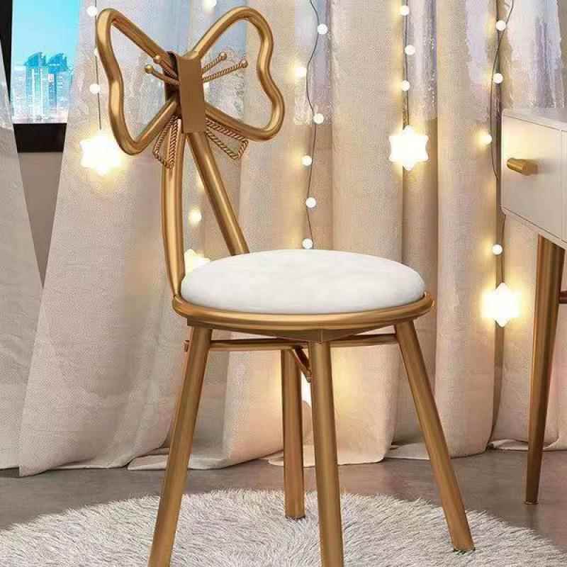 化妆椅家用轻奢女生仙女椅简约梳妆椅网红凳蝴蝶椅美甲专用靠背椅