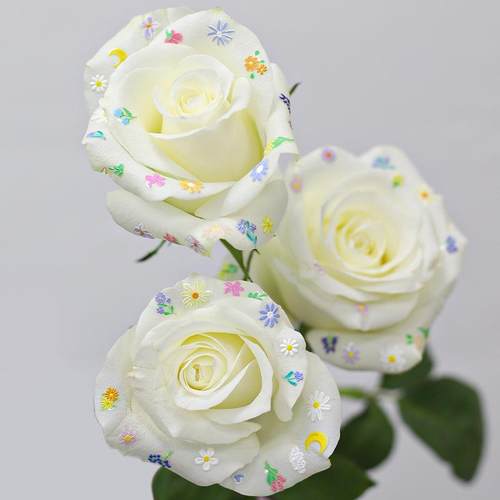 小清新可爱风春日野花浮雕贴纸花束手工花艺礼物装饰材料