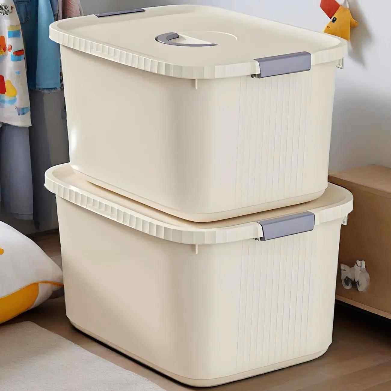 透明收纳箱家用衣服裤子收纳整理箱玩具零食收纳盒塑料筐储物箱子