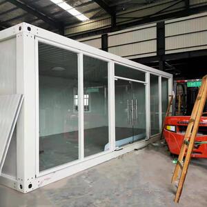 集装箱门禁房工地茶水间吸烟室移动VR展厅玻璃幕墙箱式活动房