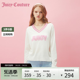 Juicy Couture橘滋2024早春日穿搭春风旋律V领女士针织衫