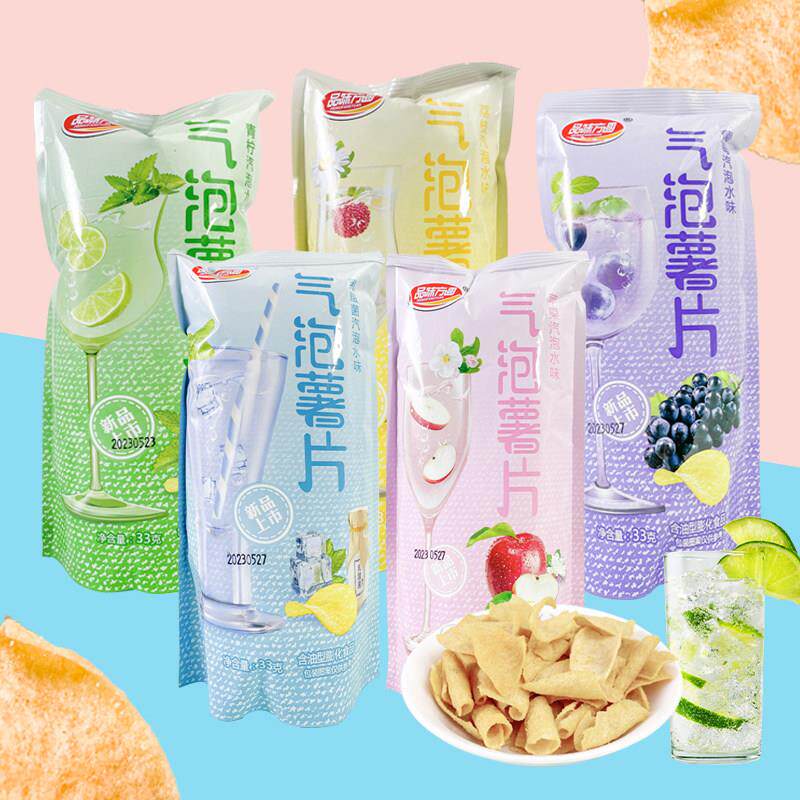 品味方圆气泡薯片33克水果味薄脆小薯片膨化追剧婚庆零食女生小吃