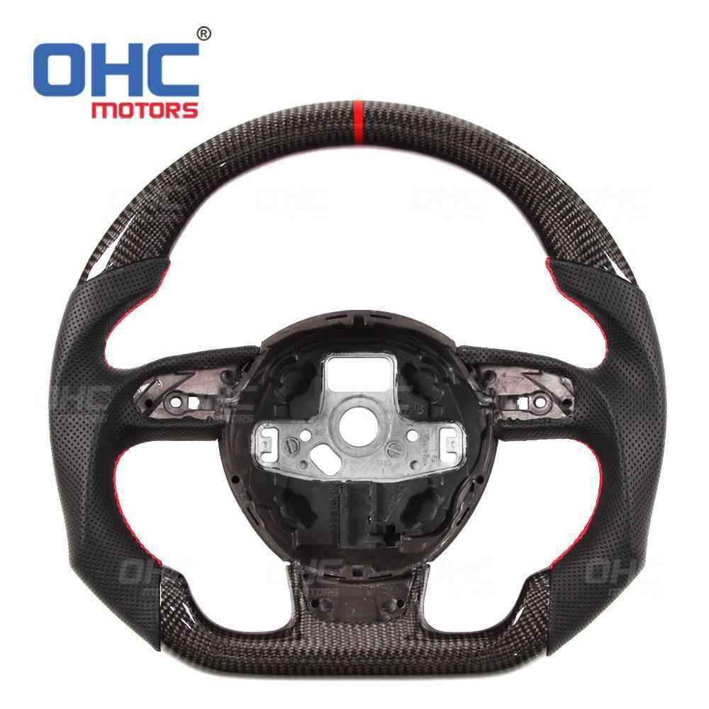 跨境直销适用奥迪RS系列RS3S4RS5RS6S7碳纤维竞技运动方向盘改装