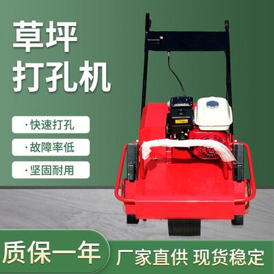 坪打孔机 手推式汽草油草坪养护打机 洞641园林眼农用草坪打机