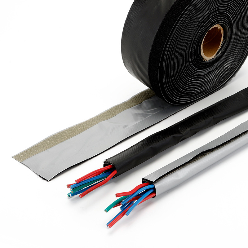 直销WPC粘式结束带魔术贴捆绑卷式束线带工业机器人包线套管布线