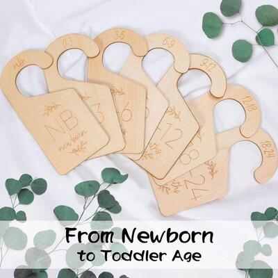 7pcs Baby Closet Dividers for Clothes Space Separation Woode