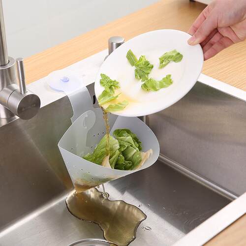 Self-standing Kitchen Sink Drain Filter and Water Cutting Ba