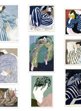 进口荷兰PSTR Studio读书女孩插图小众原版装饰画Marco Marella