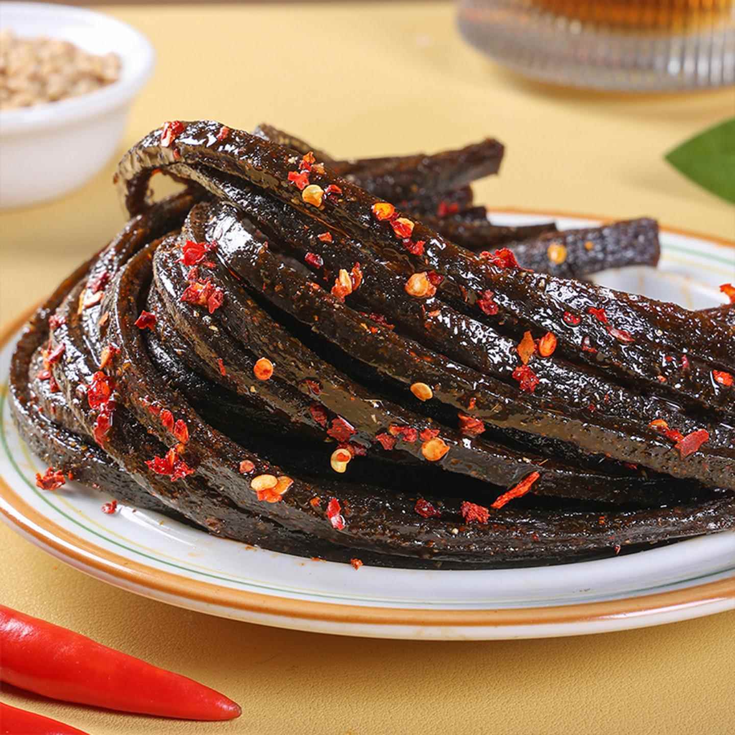 笑辣辣超长豆角干味黑辣条博士素牛筋素蹄筋童年怀旧校园小吃零食