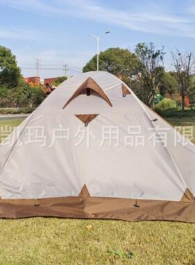 专人业登山徒步户外-3-4双OWI人2加厚防暴雨过夜量化铝轻杆帐篷定
