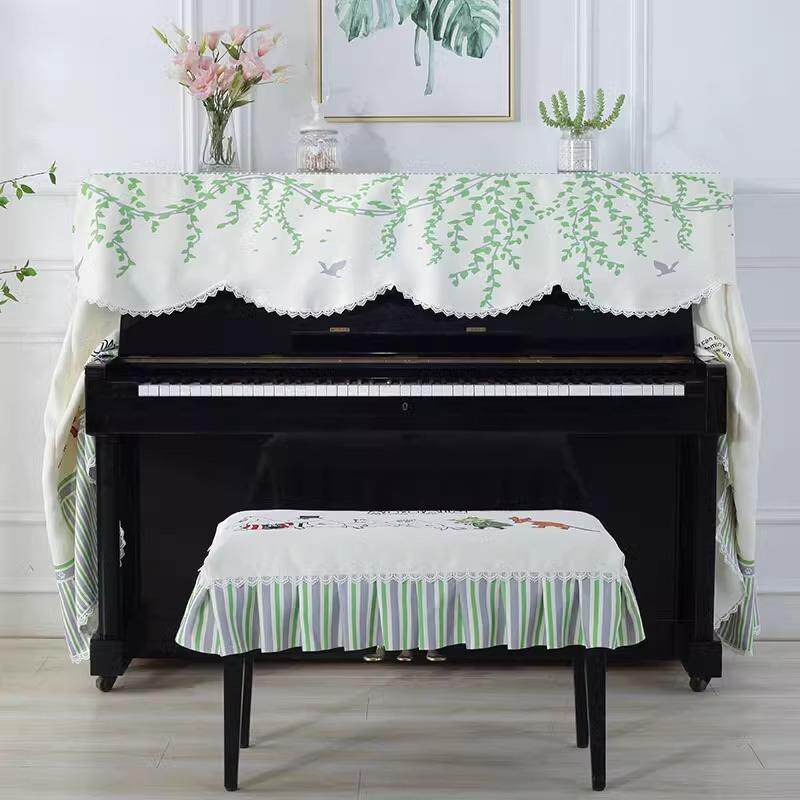 钢琴罩全罩新款北欧风钢琴套防尘罩半罩琴凳罩简约现代田园琴盖布