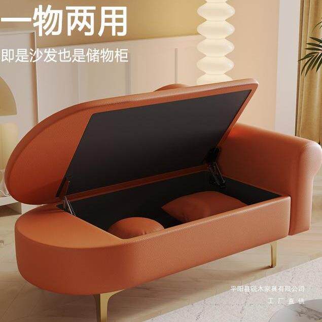 小户型升级可储物贵妃沙发欧式躺椅卧室迷你服装店休息区单人太妃