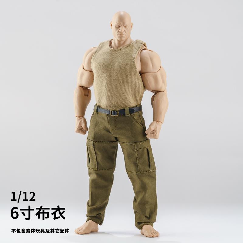 INART MORFIG1/12WWE壮男C4麦克法兰7寸adam范马壮MUFF背心工装裤