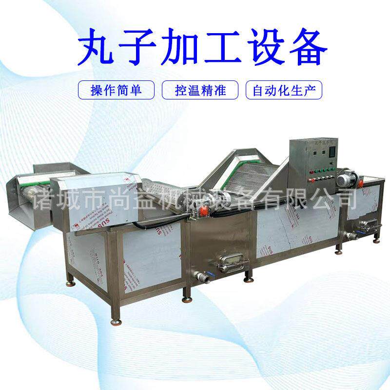 全自动丸子成型蒸煮一体机 贡丸定心熟化流水线 鱼丸成套加工设备