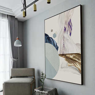 现代轻奢玄关装饰画壁画挂画客厅入户走廊过道巨幅画竖版定制大幅