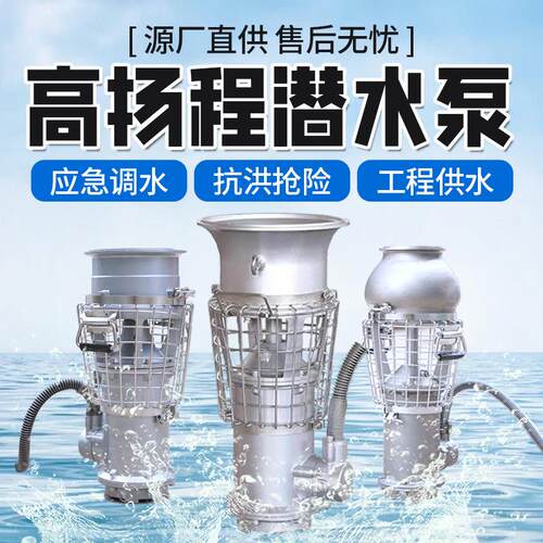 大流量高扬程潜水泵便携式永磁防汛泵不锈钢防洪排涝抽水轴流泵