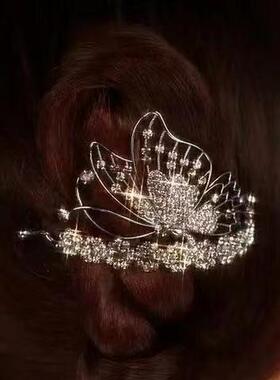 精致发夹女后脑勺202新款高端水钻一字夹夹子头饰扭扭夹抓夹