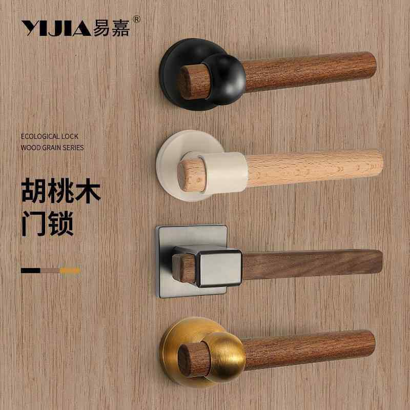 原木风家木用静实木门锁室内卧房室音胡YJ-MTMS桃木中古风复古质