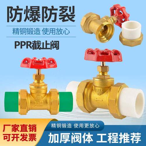 4分PPR阀门开关20停止阀6分25全铜1寸32自来水管双活接热熔40PE50