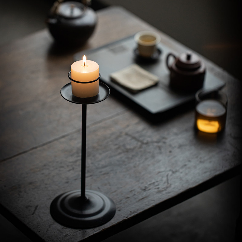 大岸堂禅意仿古铁艺烛台油灯香薰台 手工铸铁茶室民宿摆件侘寂风,餐饮具,茶具礼盒,淘宝优惠券,粉丝福利购,淘宝优惠卷