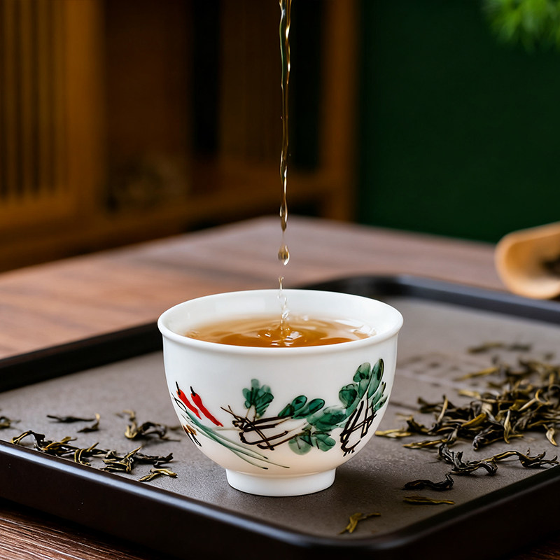 百财图写意主人杯 齐白石嫡传人刘培竹手绘品茗杯陶瓷杯家用送礼,餐饮具,茶杯,淘宝优惠券,粉丝福利购,淘宝优惠卷