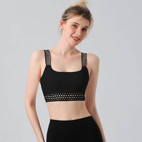 Hollow vest yoga suit set, women's sports bra, fitness
