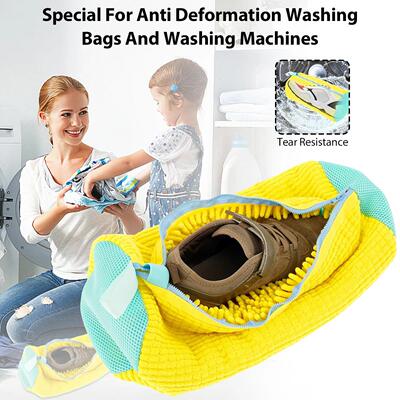 Shoe Washing Bag Cotton Laundry Bag Zippers Closure Shoe Cle