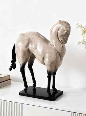 KUT新马中家桌居面玄关柜体骏马雕塑摆件展式厅办公室装饰品