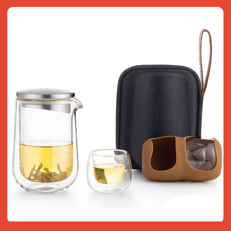 □旅行茶具套装便携包车载旅游2人迷你式功夫玻璃茶壶一壶二杯,餐饮具,功夫茶具,淘宝优惠券,粉丝福利购,淘宝优惠卷