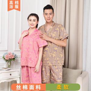 高档丝棉汗蒸服浴服桑拿服男女款浴衣吸汗透气浴室客人穿的衣服
