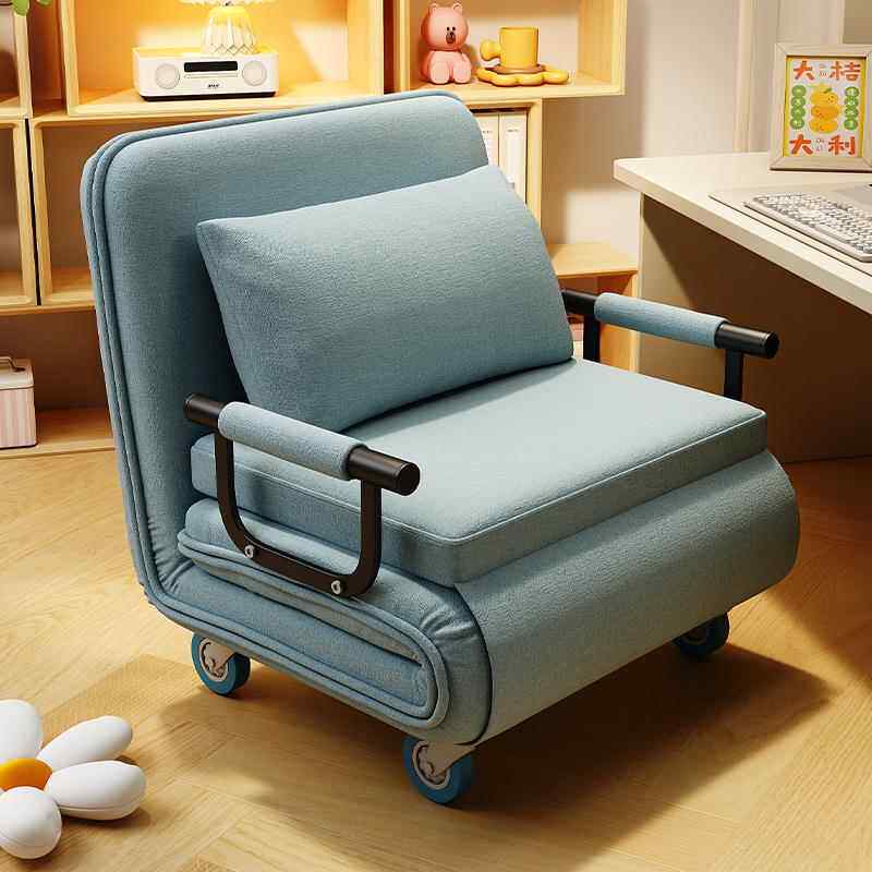 sofabed新款加高办公椅可躺懒人沙发可移动两用折叠沙发床1米5宽