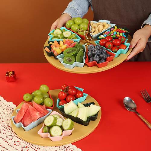 8-Grid 5-Grid Creative Christmas Tree Multi-Section Snack Pl