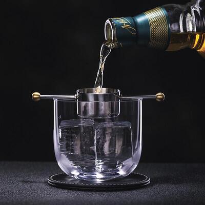 酒吧传奇 镀金圆头威士忌量酒器量杯 不锈钢盎司杯Jigger30ml标准