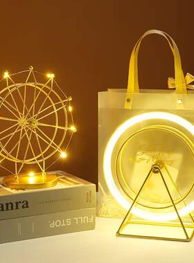 北欧ins摩天轮摆件酒柜创意客厅书房玄关装饰品摆件旋转模型生日