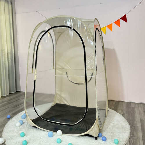 户外钓鱼帐篷防蚊虫单人免安装户外看球赛帐篷便携PVC透明帐