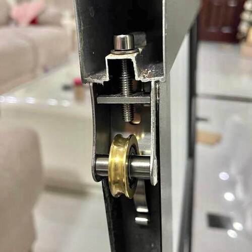 移门滑轮浴室厨房凸轮槽拉门不锈钢双铜轮滚轮宽款轮子轨道.