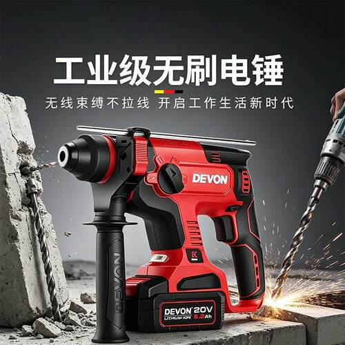 大有5401充电电锤无刷20V锂电多功能冲击钻大功率电动工具