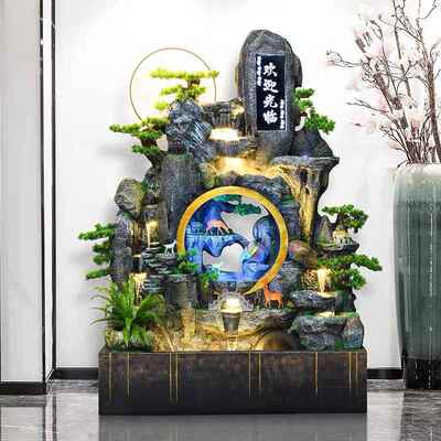 型大高假山流水喷泉落地风水轮鱼池件造庭8816院招财摆阳台客厅花