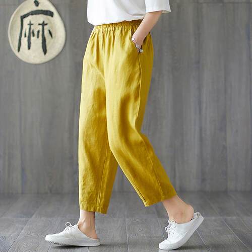 Radish pants, women's plus size Haren pants, cropped