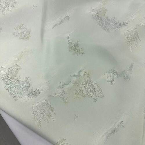 忆江南｜100%提花对花旗袍汉服衬衫式洋装面料 18姆140门幅 浅绿
