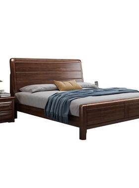 新中式实木床1ABF.8胡桃气木物轻奢工厂直销店主家用卧1米5的压储