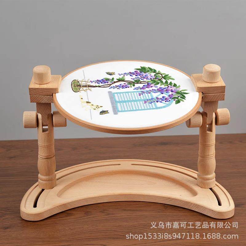 刺绣桌面台式榉木绣架十字绣绣框家用多功能固定绷夹工具可调节