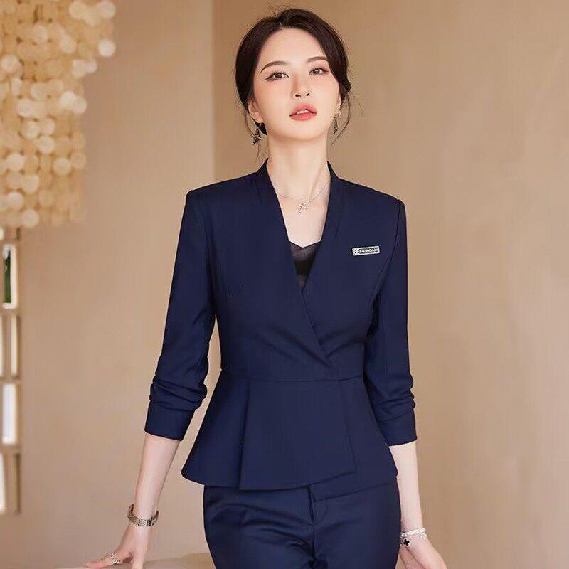 高端职业西装套装女春秋气质酒店经理店长工装样品屋展示中心珠宝