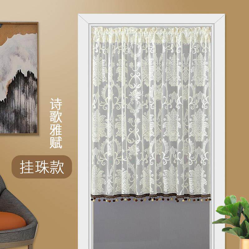 清新门帘透光不透人短帘卧室客厅阳台隔断半帘窗帘可订制 免打孔