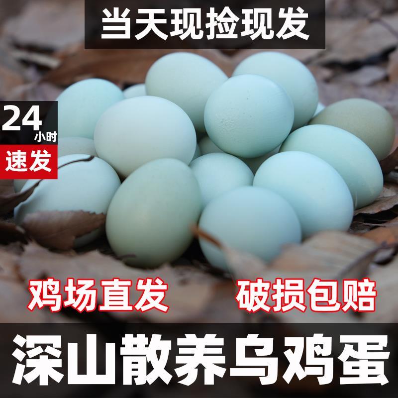 现货正宗农家土鸡蛋新鲜绿壳乌骨鸡蛋月子孕妇宝宝深山散养谷物当