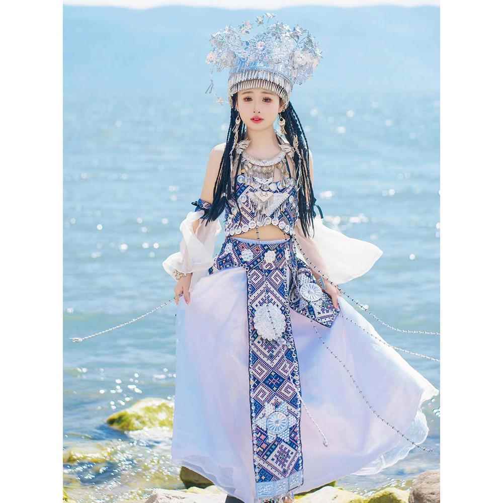 高档苗疆服装少数族演出湘西土家苗族少女服服饰民寨民族风旅拍摄