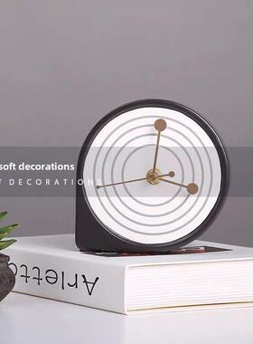 极简北欧轻奢客厅茶几钟表摆件现代创意样板间儿童书房时钟装饰品