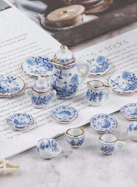 1Set 1/12 Dollhouse Miniature Accessories Mini Ceramics Tea
